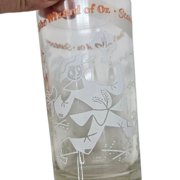 Set of 3 Vintage 50s Wizard of Oz Scarcrow Drinking Juice Glass Retro Kitchen - Picture 3 of 3